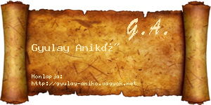 Gyulay Anikó névjegykártya